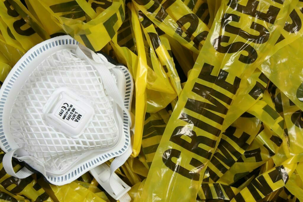 Forensic-training-partnership-72 Mask mask and crime scene tape