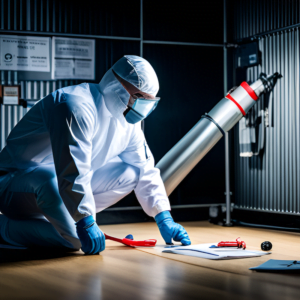 What is the role and responsibilities of a police crime scene investigator? 9 CSI examining items on the floor