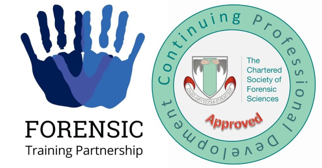 A Landmark Achievement 1 Forensic Training Partnership Logo and the Chartered Society of Forensic Science CDP Approved Logo