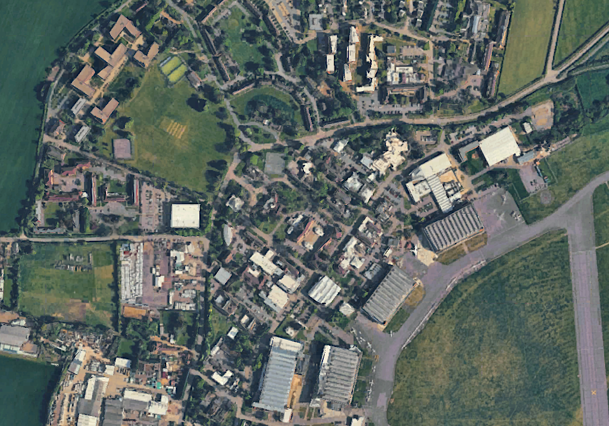 Aerial view of Cranfield University